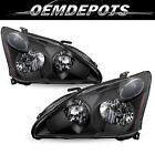 Headlights For 2004-2009 Lexus RX330 RX350 Black Pairs Halogen Headlamps 04-09