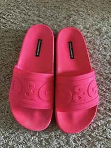 Dolce & Gabbana Green Rubber Slides Sandals Beachwear Women's Shoes Authentic - Picture 1 of 5