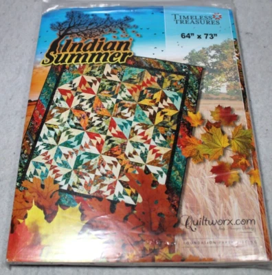 Timeless Treasures Indian Summer Foundation Paper Piercing Pattern Quilt 64 x73 - Image 1 of 2