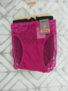 New Secret Treasures Panties Size XS 4 Bikini Pink Black Tan Intimates Sexy - Picture 1 of 3