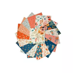 Stephanie 5" charm pack floral Goldfish squares by Clothworks Quilt Fabric - Picture 1 of 3