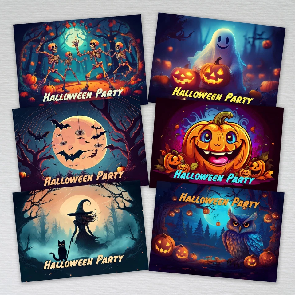 Halloween Party Invitations for Kids Children Pack of Invites with Envelopes - Image 1 of 1