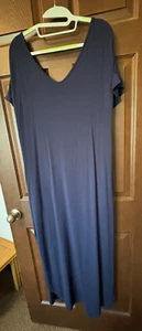 Unbranded Lounge Dress Gown Size Large Maxi Blue Soft - Picture 1 of 3