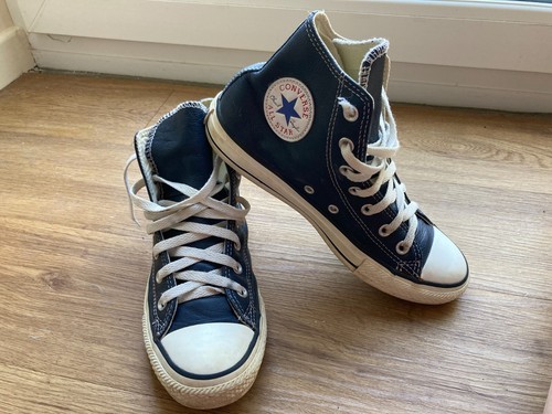 Scarpe da ginnastica alte unisex Converse Chuck Taylor All Star in pelle blu navy taglia 6 39