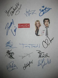 Chuck Signed TV Script x13 Zachary Levi Sarah Lancaster Yvonne Strahovski reprnt - Picture 1 of 1