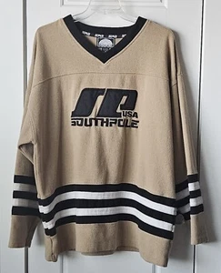 Southpole Sweatshirt XL beige schwarz-weiß Borte Y2K Vintage Pullover Spellout - Bild 1 von 9