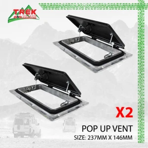 2X Pop up Roof Air Vent Black 237x146mm Horse Float Trailer Caravan RV Canopy - Picture 1 of 2