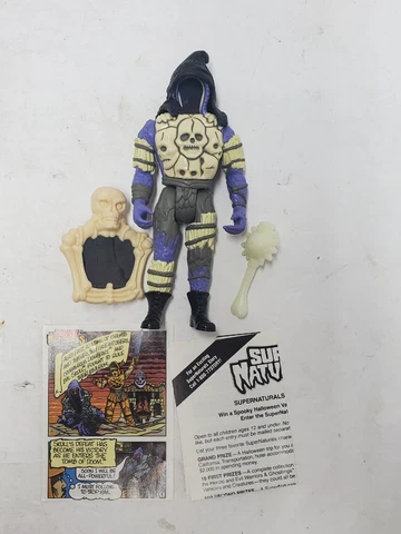1x Vintage SUPER NATURALS Skull 100% Complete Tonka Hologram 1987 Cover