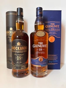 2 bottles of 18 year old whisky : Knockando & Glenlivet 70cl - Foto 1 di 13