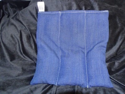 WHEATBAGSRUS Wheat bag 3 Sectional BlueNavy Linen - ease painful aching backs Aroma Free