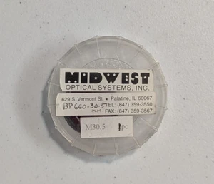 Midwest Optical Systems, Inc. BP660-30,5MM dunkelroter Bandpassfilter 650-680nm - Bild 1 von 3