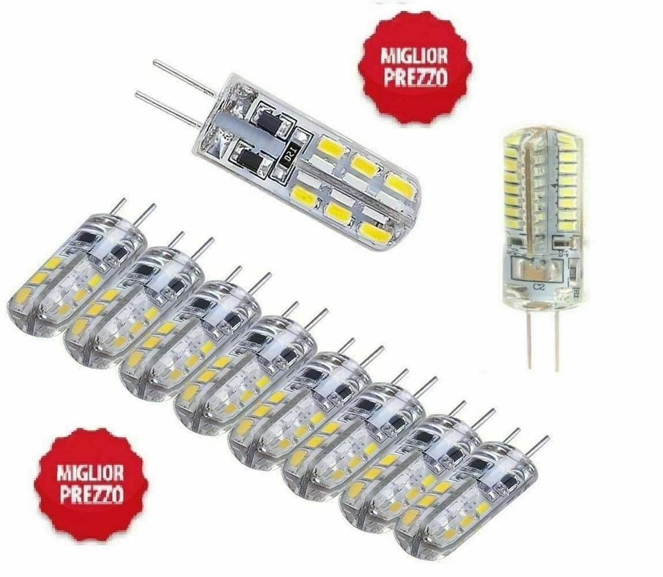 10 x Lampadine G4 3W DC 12V 24 led 3014 SMD Luce Calda e Fredda già - Immagine 1 di 1