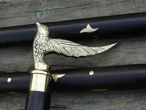 Designer Bird Head Handle Wooden Walking stick Cane Vintage Gift Handmade - Picture 1 of 7