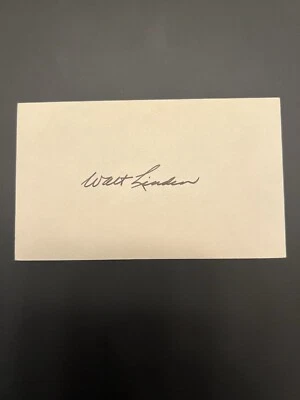 Walt Linden PSA/DNA Certified Signed Index Card 3x5 Boston Braves - Image 1 of 2