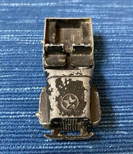Vintage Tootsietoy schwarz Armee Jeep Fahrzeug Tootsie Spielzeug Chicago Druckguss Militär 15B - Bild 1 von 4
