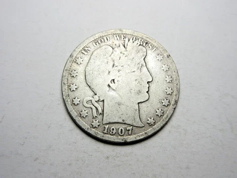 1907 Barber Half Dollar 90% Silver Cover