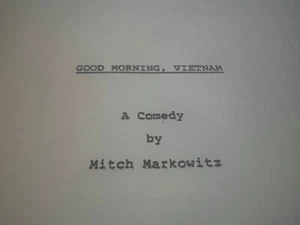 Good Morning, Vietnam Robin Williams, Forest Whitaker, Bruno Kirby Film Script - Picture 1 of 1