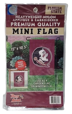 Mini bandera de jardín/ventana de fútbol americano de Florida State Seminoles NCAA 15" × 10,5" Foto 1 de 4