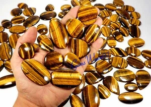 AAA + Ojo de Tigre Amarillo Llamativo Cabujón Piedras Preciosas Naturales Lote al por mayor 1 a 106 Piezas - Imagen 1 de 7