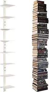 Invisible Floating Bookshelf for Wall Mounted, 8 Tier Vertical Spine Book Tower - Picture 1 of 34