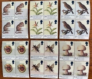 Stamps United Kingdom 6 Blocks of 4- Endangered Species Stamps Ast Values(J431A) - Picture 1 of 7