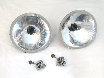 7 Inch Headlamp Pair With Bulbs Jaguar Austin Healey Triumph Morgan - Image 1 of 4