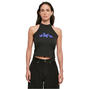 Days Beyond Butterfly Turtleneck Short Top Tank Top Oberteil Schmetterling Damen - Picture 1 of 8