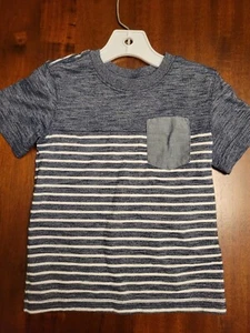 Boys Cherokee Blue Stripe Shirt Size 4 - Picture 1 of 2