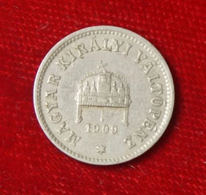Coin Coin Hungary Hungary Ten 10 Fillers 1909 Copper Nickel - Picture 1 of 2