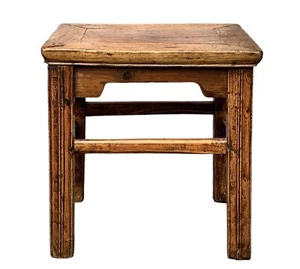 Antiker chinesischer Ulmenhocker oder niedriger Beistelltisch - Bild 1 von 9