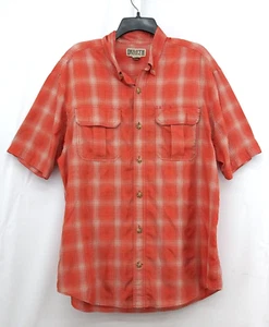 Duluth Trading Co Shirt Mens Large Burnt Orange Plaid Casual Button Up - Picture 1 of 7