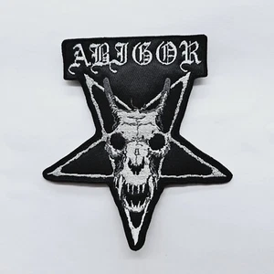  abigor white    shaped logo    EMBROIDERED PATCH - Picture 1 of 2