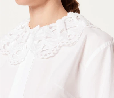 Camisa para mujer Sandro Paris talla 1/S bordada manga larga top C11471H Foto 1 de 4