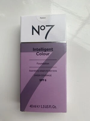 No7 Intelligent Colour Foundation 40ml MEDIUM-Adapts to Skin Tone.  New & Sealed - Image 1 of 4