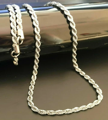 Collana in acciaio inox da uomo catenina spirale girocollo catena 60 cm x 4 mm - Immagine 1 di 4