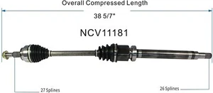 CV Axle Assembly-New Front Right GSP NCV11181 fits 12-18 Ford Focus Manual Trans - Picture 1 of 6