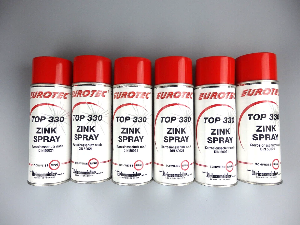 Eurotec Top 330 Zinkspray / Zinkähnlich hell 400ml / Korrosionsschutz / 6 STÜCK
