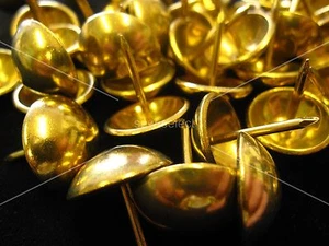 250 GROSSE 19 mm massives Messing ROSTFREIE POLSTERNÄGEL - Möbelheftklammern Nieten - Bild 1 von 1