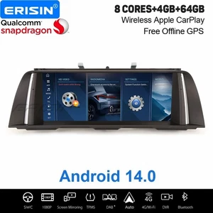 64 GB Qualcomm 10,25" Android 14 Navi DAB+ Autoradio CarPlay BMW Serie 5 F10 F11 CIC - Imagen 1 de 24