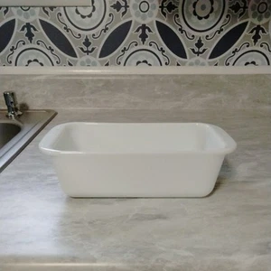 Vintage Pyrex Loaf Pan Milk Glass 213 Bread Casserole Dish Oven Microwave White - Picture 1 of 12