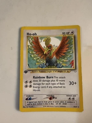 Pokémon TCG Ho-Oh Neo Revelation First Edition Card 18/64 Regular Rare - Image 1 of 4