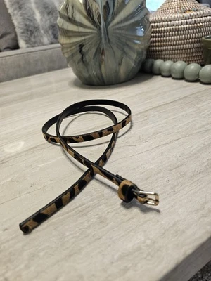 J CREW Leopard Calf Hair Leather Skinny Hip Belt, Size S, 01391 - Image 1 of 4