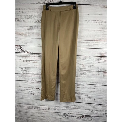 Pantalones Brooks Brothers 346 Para Mujer 2 Caqui Tostado Vestido Pantalones Clásico Recto Trabajo Foto 1 de 4