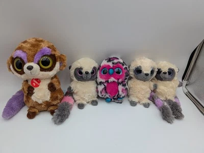 YooHoo Friends Meercat 9 Inch Owl Lemur Plush Lot Tail Big Eyes Aurora Sounds - Image 1 of 4