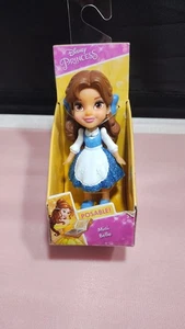 Disney Princess Mini Belle Poseable Doll Blue Glitter & White Dress 2018 Rare - Picture 1 of 2