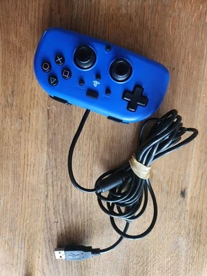 Hori 迷你有线手柄适用于 PlayStation 4 PS4 - 蓝色 PS4-100U 控制器已测试 — 第 1/4 张图片