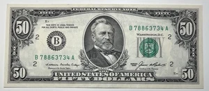 1985 $ 50 Fifty Dollar Bill Federal Reserve Note  New York Vintage Currency - Picture 1 of 6