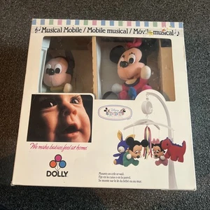 Vintage Dolly Disney Minnie Mickey Dinosaurier musikalische Bewegung mobile Krippe oder Wand 1984 - Bild 1 von 4
