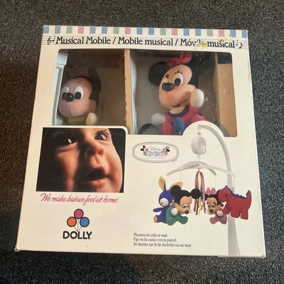 VTG Dolly Disney Minnie Mickey Dinosaur Musical Motion Mobile Crib Or Wall 1984 - Image 1 of 4