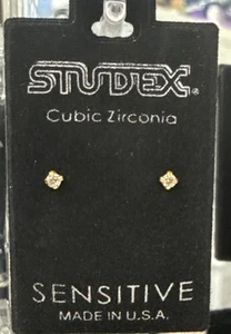 STUDEX Sensitive Gold Plated 2MM Cubic Zirconia  - Picture 1 of 2